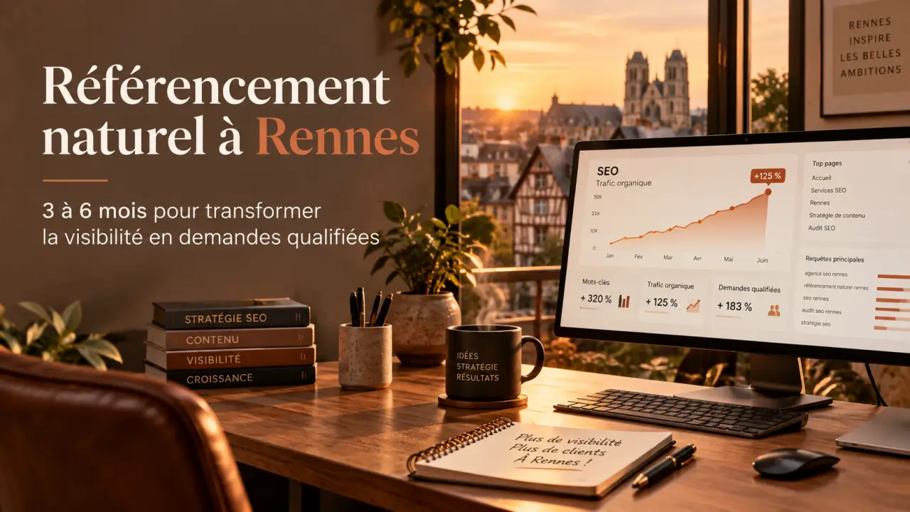 Référencement naturel à Rennes : 3 à 6 mois pour transformer la visibilité en demandes qualifiées