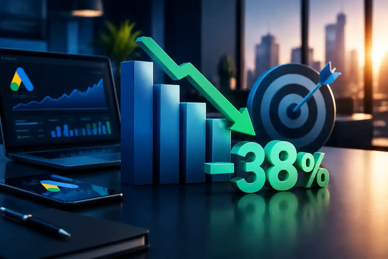 Tableau de bord illustrant l’optimisation d’une campagne Google Ads B2B