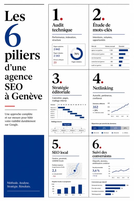 Agence SEO Genève : les critères clés pour choisir une agence avec audit, contenu, netlinking et SEO local
