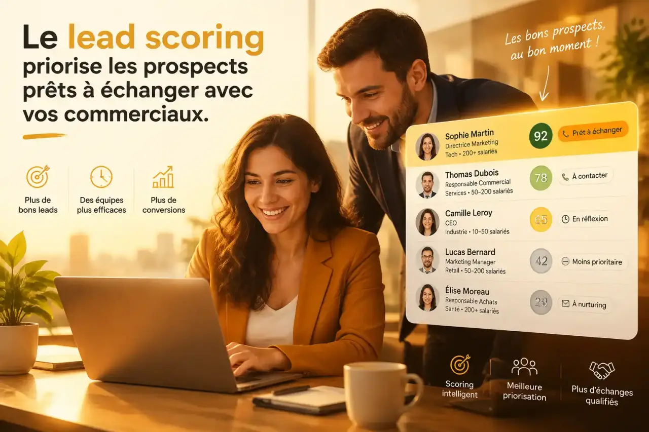 Le lead scoring priorise les prospects prêts à échanger avec vos commerciaux