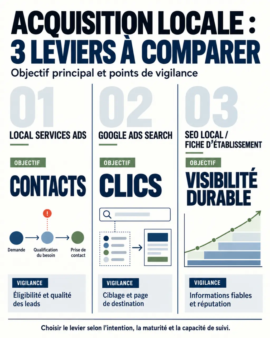 Local Ads, Google Ads Search et SEO local : comparaison des canaux d’acquisition