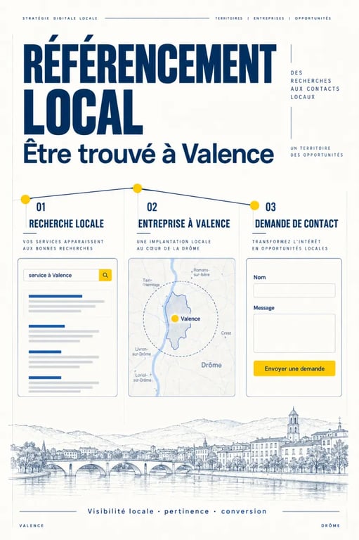 Référencement site internet Valence : parcours de la recherche locale à la demande de contact