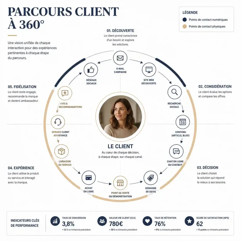 Vue 360 du parcours client avec la plateforme marketing automation GrowthPulse 360